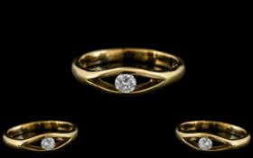 Contemporary Designed 18ct Gold Single S