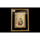 Framed Indian Watercolour depicting a co
