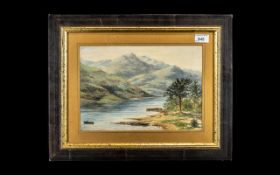 Antique Watercolour River Scene, with a