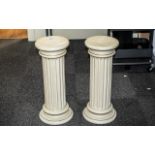 Matching Pair of Pottery Pedestals of Co