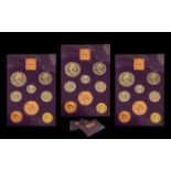 Three Sets of Cased Coinage of Great Britain & Northern Ireland 1970, Royal Mint,