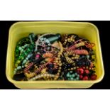 Box of Bead Necklaces, in various colours and styles, including bracelets and pendants.
