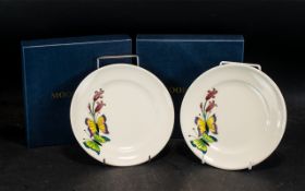 Moorcroft - Fine Pair of Tubelined Hand Painted Cabinet Plates with Boxes ( Original ) '