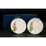 Moorcroft - Fine Pair of Tubelined Hand Painted Cabinet Plates with Boxes ( Original ) '