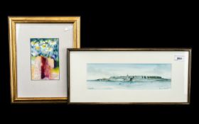 Two Framed Watercolour Paintings, one by Alexandre Bonade dated 1991, of St Halo,