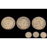 Three Silver Geo V Half Crowns, two in V F condition (1915-16),