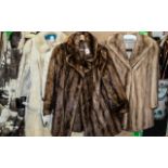 Golden Mink Jacket, hook and eye fastening, collar and reveres, two side slit pockets,