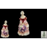 Royal Doulton - Early Hand Painted Figure ' Veronica ' Style One. HN1517. Red and Cream Dress,