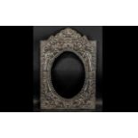 Large Antique Silver Italian Embossed Frame, stamped 925,