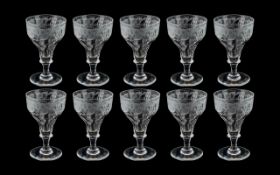 Collection of Victorian Wine Glasses.