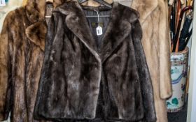 Quality Dark Brown Mink Jacket, by Fishers of Preston, with collar and reveres,