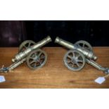 Pair of Table Top Brass Field Cannons 1812.