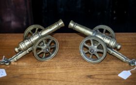 Pair of Table Top Brass Field Cannons 1812.