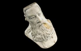 A 19th Century Clay Pipe Modelled Bust of Patriarch Nikon of Moscow born Nikita Minin in 1605,