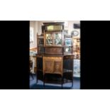 Edwardian Rosewood Chiffonier Cabinet, profusely inlaid with classical motifs, with a cabinet