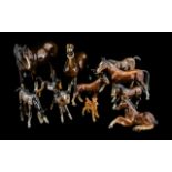 Collection of Beswick & Porcelain Horses, comprising a Beswick 3.5" foal, a 4.