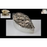 Art Nouveau - Attractive Hinged Lidded Box with Ornate Shaped Embossed Cover,