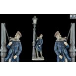 Lladro - Hand Painted Porcelain Figure ' Edwardian Figure ' Lamplighter. Model No 5205.