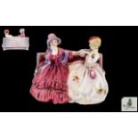 Royal Doulton Hand Painted Porcelain Figure ' The Gossips ' Red and Cream Colour way. HN2025.