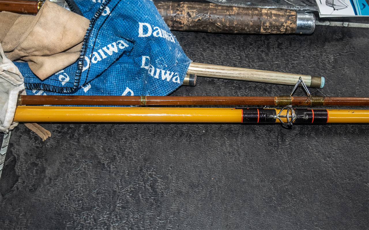 Fishing Interest - Three Fishing Rods, a landing net and hard shell box full of fishing tackle, - Image 19 of 27