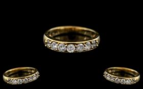18ct Gold - Ladies Excellent Quality Diamond Set Half - Eternity Ring. Marked 18ct - 750 to Interior