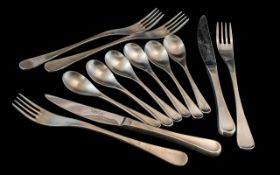 Robert Welch Matt Stainless Steel Cutlery, comprising 7 x dinner knives, 8 x dinner forks,