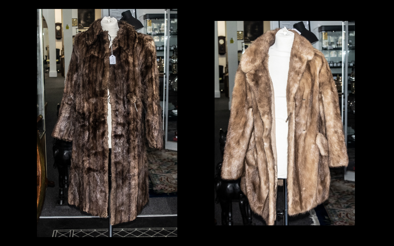 Honey Coloured Mink Jacket with collar and reveres, two side pockets, - Image 3 of 3