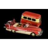 French Tin Plate Caravan and Car,