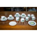 Eschenbach Coffee Set made in Bavaria circa 1970's, comprising five coffee cans,