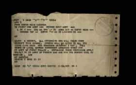 WW2 Interest - Rare Original Telegram Regarding Cease Fire,