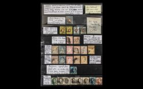 Stamps Interest Swiss and Belgium collection of early imperfs x 27 from 1849 to 1861,