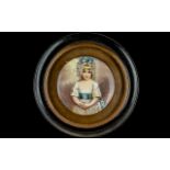 A Fine Quality Miniature Painting on Porcelain of Charlotte Augusta Papendiek, painted and signed by