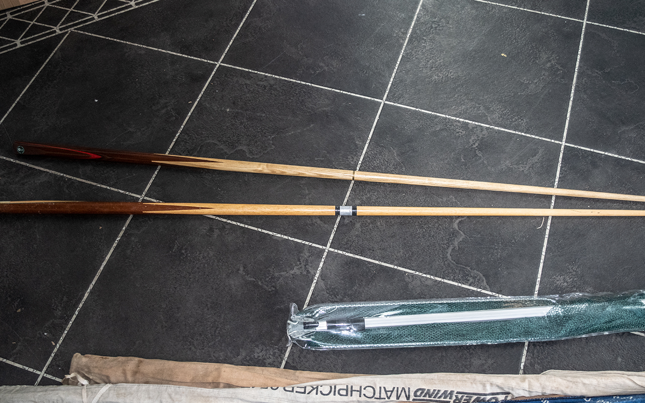 Fishing Interest - Three Fishing Rods, a landing net and hard shell box full of fishing tackle, - Image 18 of 27