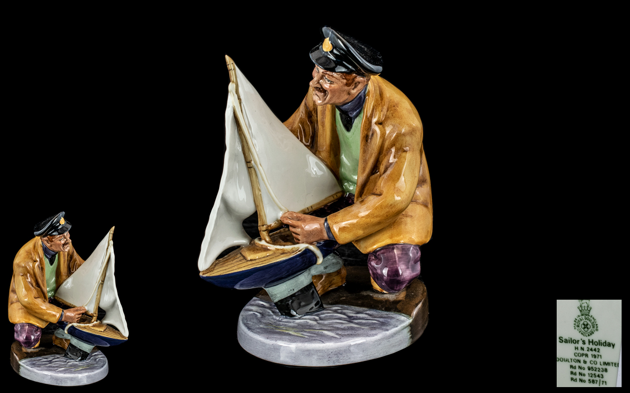 Royal Doulton Hand Painted Porcelain Figure ' Sailors Holiday ' HN2442. Designed M. Nicoll.