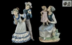 Nao by Lladro Fine Pair of Hand Painted Porcelain Figures.