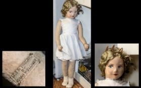 Rare Extra Large Size Norah Wellings Art Deco Doll, a girl with a Deco hairstyle,