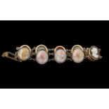 Antique 9ct Gold Cameo Bracelet, Antique Bracelet Set In 9ct Gold, Beautiful Quality, Set with 10