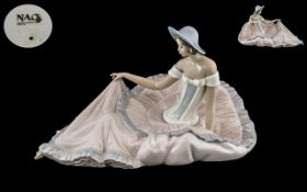 Nao by Lladro Large and Impressive Hand Painted Porcelain Figure ' Summer Days ' Garden Party -