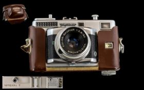 Voightlander Vitessa - T Vintage Camera in brown leather case (Compur)