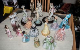 Collection of 18 Lady Figurines, comprising Leonardo Collection 'Constance', 'Christine',