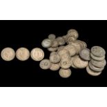 Bag of British Pre 1947 Silver Coins, Geo V and Geo Vl, approx.
