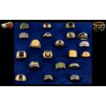 Excellent Collection of Assorted Gold Plated Stone Set Rings ( 20 ) In Total.