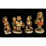 Four Hummel - Goebel Figures of Children in various pursuits; West German mark, each 4 inches