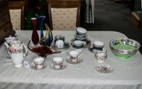 Quantity of Porcelain & Glass Items, comprising a Maling Bowl No.