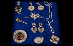 A Fine Collection of Sterling Silver Stone Set Jewellery.