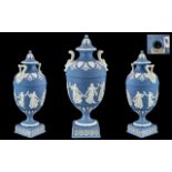 Wedgwood - Superb Quality Collectors Item Ltd and Numbered Edition Blue and White Jasper Twin
