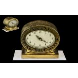 Advertising Feature - Display Wards - Fine Malt Ales Brass Cased Counter Display Clock. Height 5.