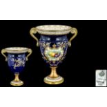 Royal Worcester - Attractive and Quality Hand Painted Twin Handle Vase.