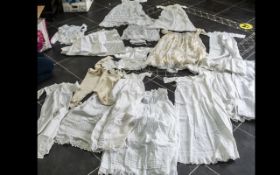 Collection of Victorian Christening Gowns and cotton and lace babies robes, 14 in total,