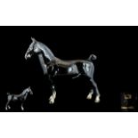 Beswick Hand Painted Horse Figure ' Hackney ' Black Colour way CH Black Magic. Model No 1361.
